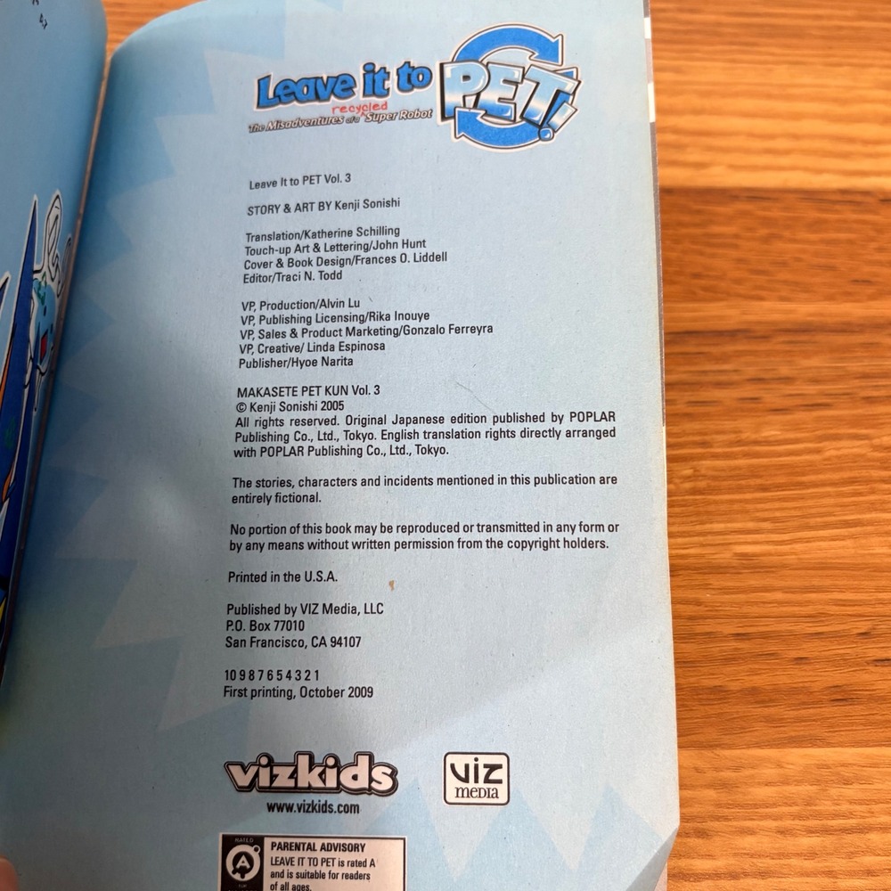 Leave it to PET! Vol 3 Manga Kenji Sonishi Super Robot First Printing Viz Kids - Picture 8 of 8